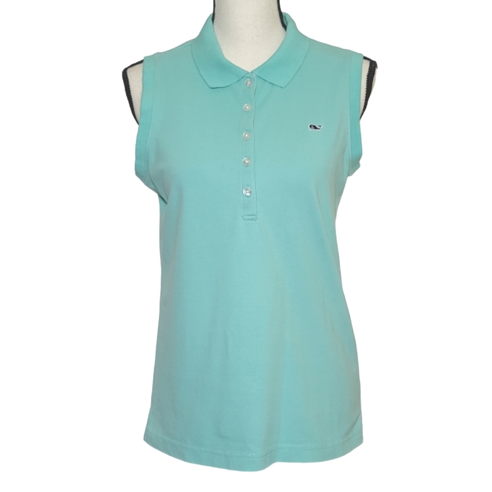 Women's Vineyard Vines Pique Cotton Knit Sleeveless Polo Shirt
